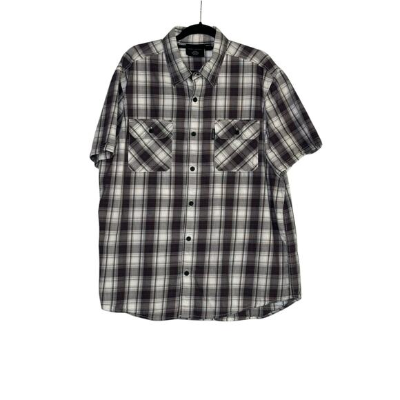 Harley Davidson gray white plaid short sleeves button shirt size XL - Picture 7 of 10